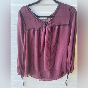 Abercrombie & Fitch Plum Purple Sheer Top Sz:M